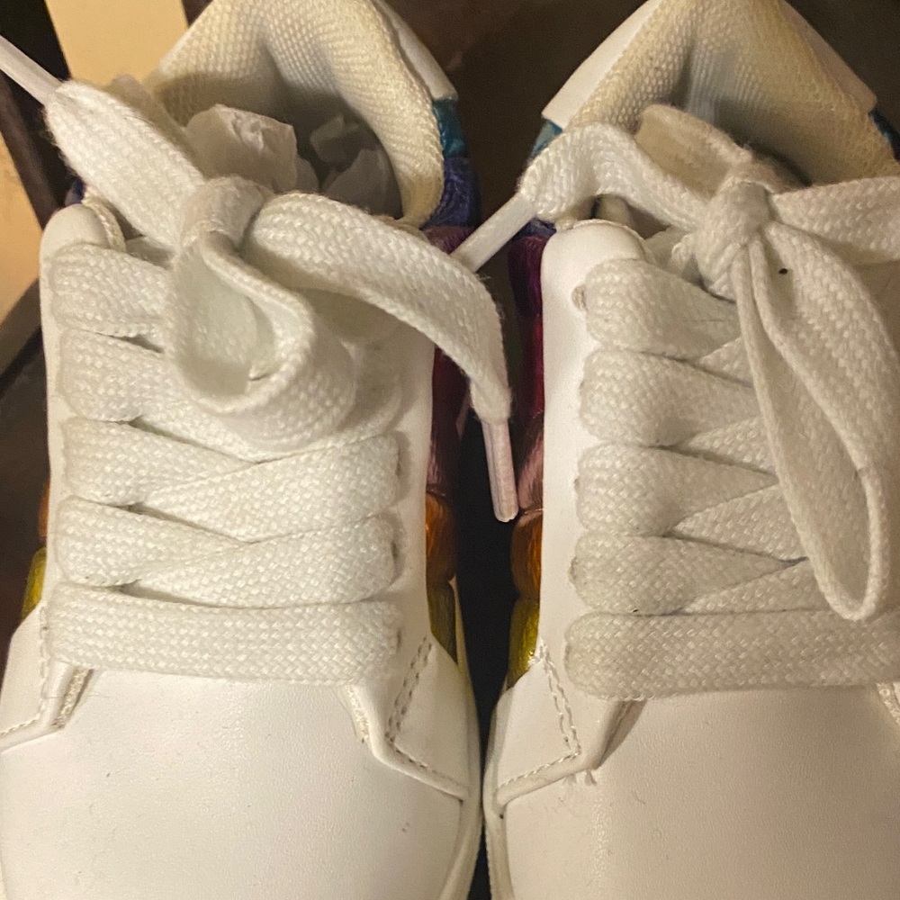 Kurt Geiger White and Rainbow Kids Sneakers